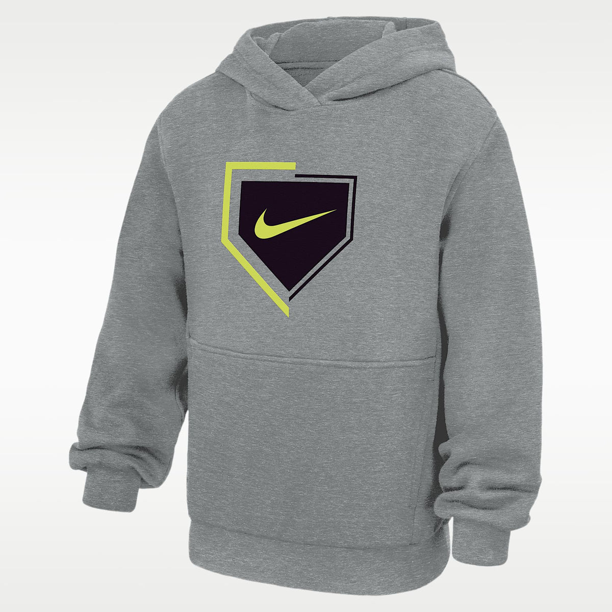 Sudadera con gorro sin cierre de béisbol de tejido Fleece para niños talla grande Nike Club – Gris oscuro jaspeado – vista 1
