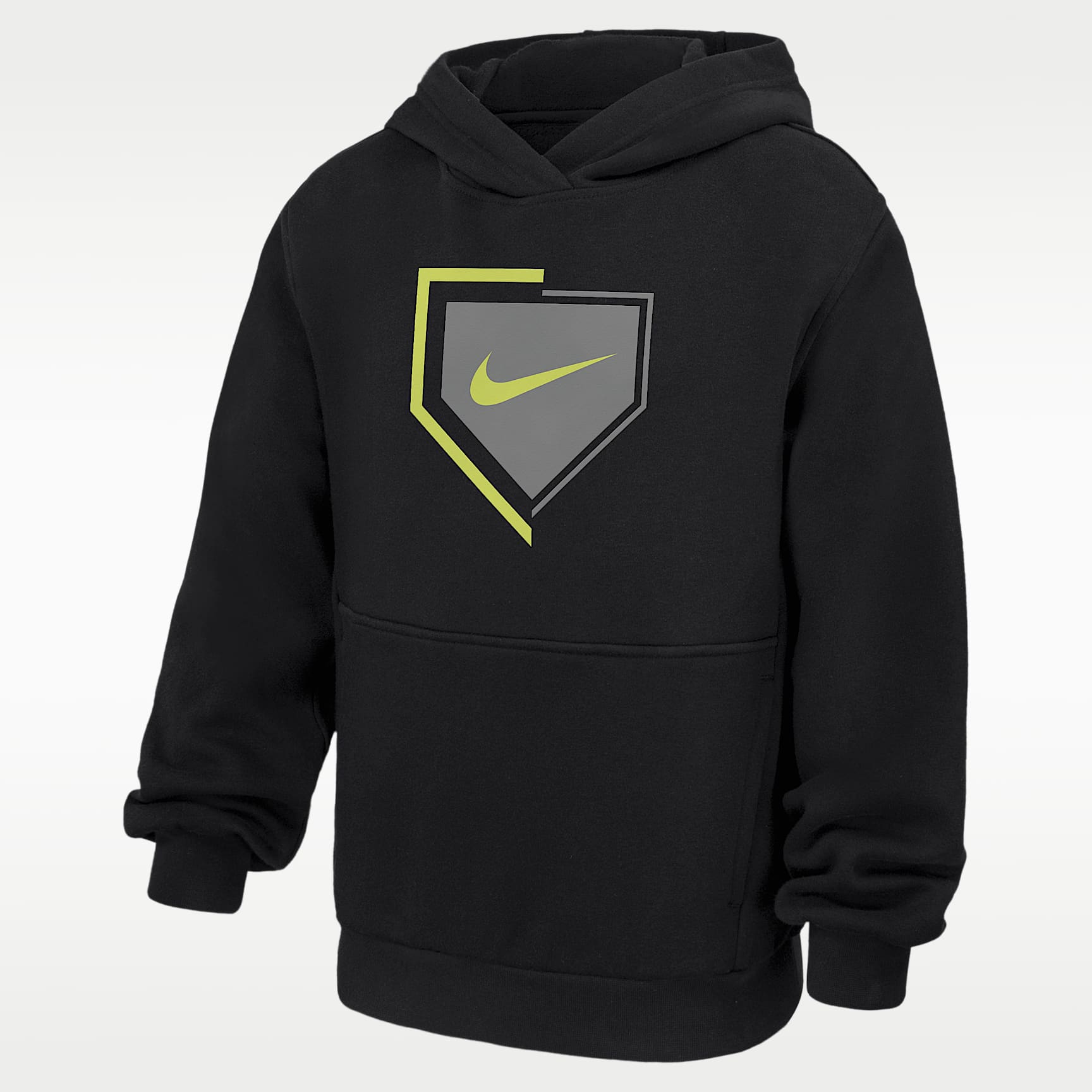 Sudadera con gorro sin cierre de béisbol de tejido Fleece para niños talla grande Nike Club – Negro – vista 1