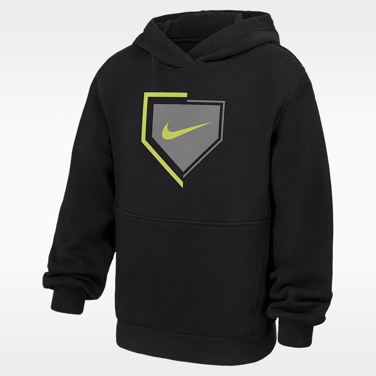 Sudadera con gorro sin cierre de béisbol de tejido Fleece para niños talla grande Nike Club – Negro – vista 1