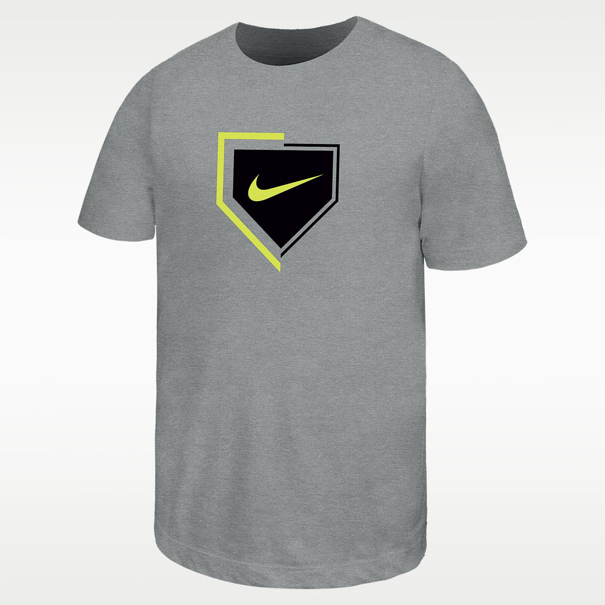 Playera de béisbol de algodón para niños talla grande Nike Swoosh logo – Gris oscuro jaspeado – vista 1