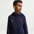Sudadera con gorro de fútbol Nike de cierre completo para niño talla grande FC Barcelona Tech Fleece – Azul oscuro/Amarillo mineral – vista 1