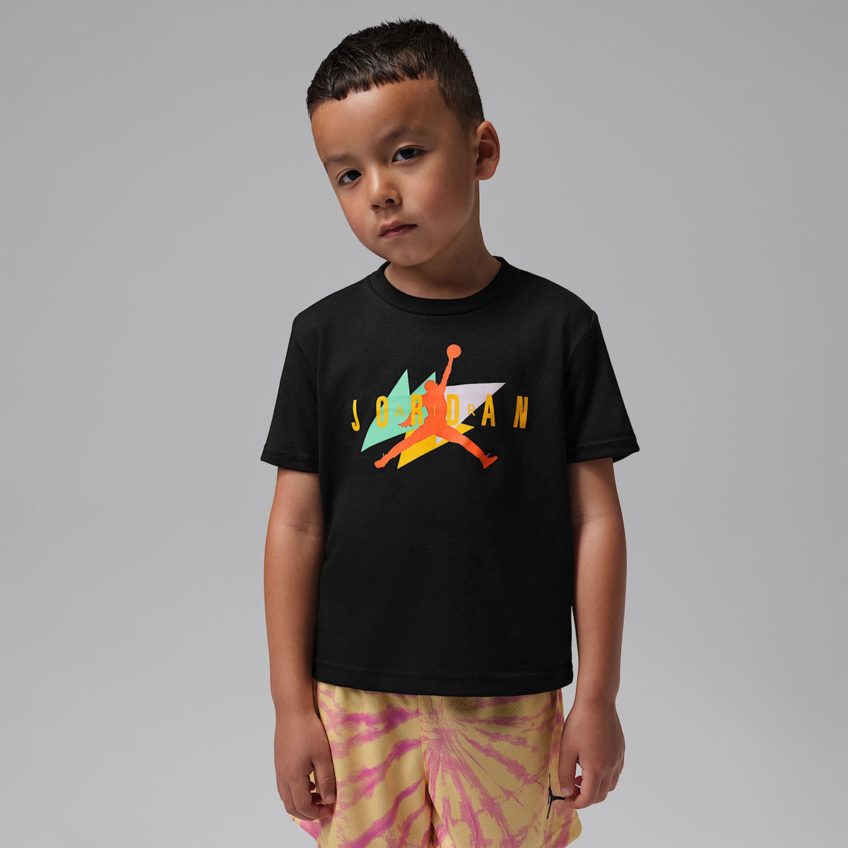 Conjunto de 2 piezas con shorts Festival Tie Dye infantil Jordan – Limón lavado – vista 3