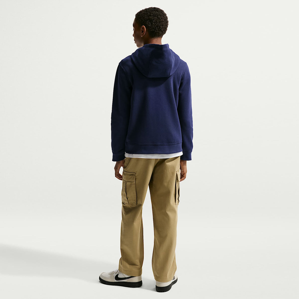 Sudadera con gorro sin cierre de fútbol Nike para niño talla grande FFF Club – Azul oscuro/Blanco – vista 5