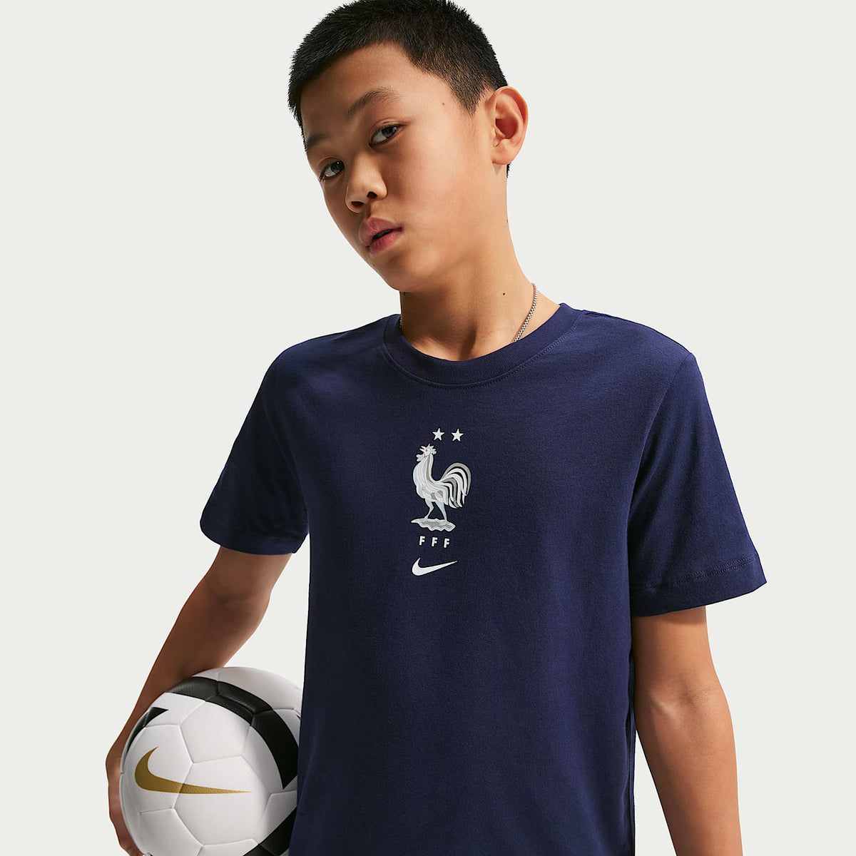 Playera de fútbol Nike para niños talla grande FFF – Azul oscuro – vista 1