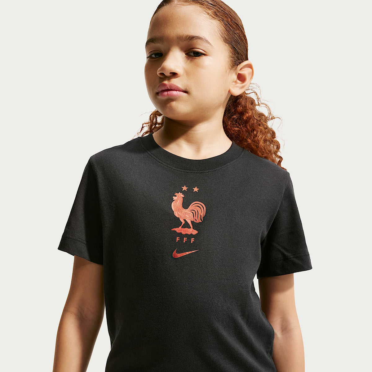 Playera de fútbol Nike para niños talla grande FFF – Negro – vista 1