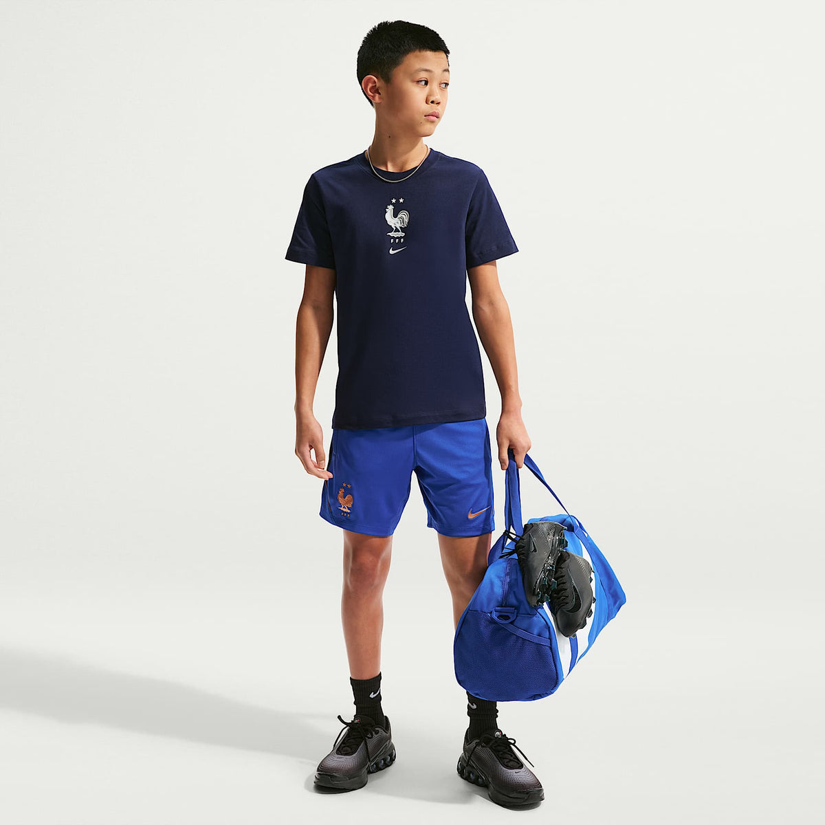 Playera de fútbol Nike para niños talla grande FFF – Azul oscuro – vista 4