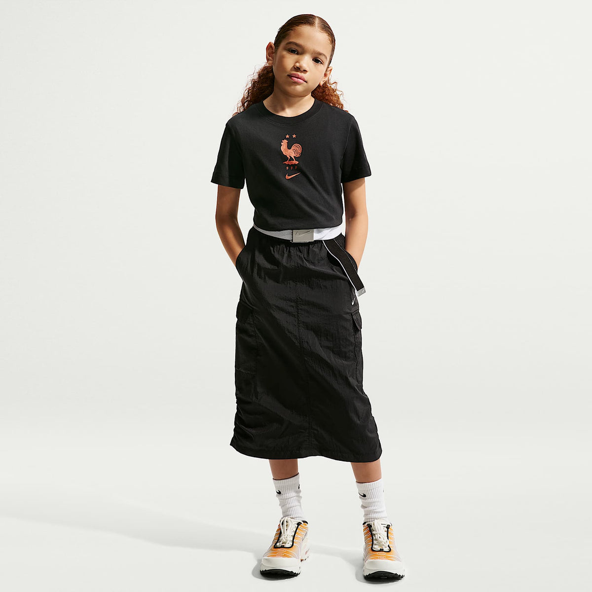 Playera de fútbol Nike para niños talla grande FFF – Negro – vista 4