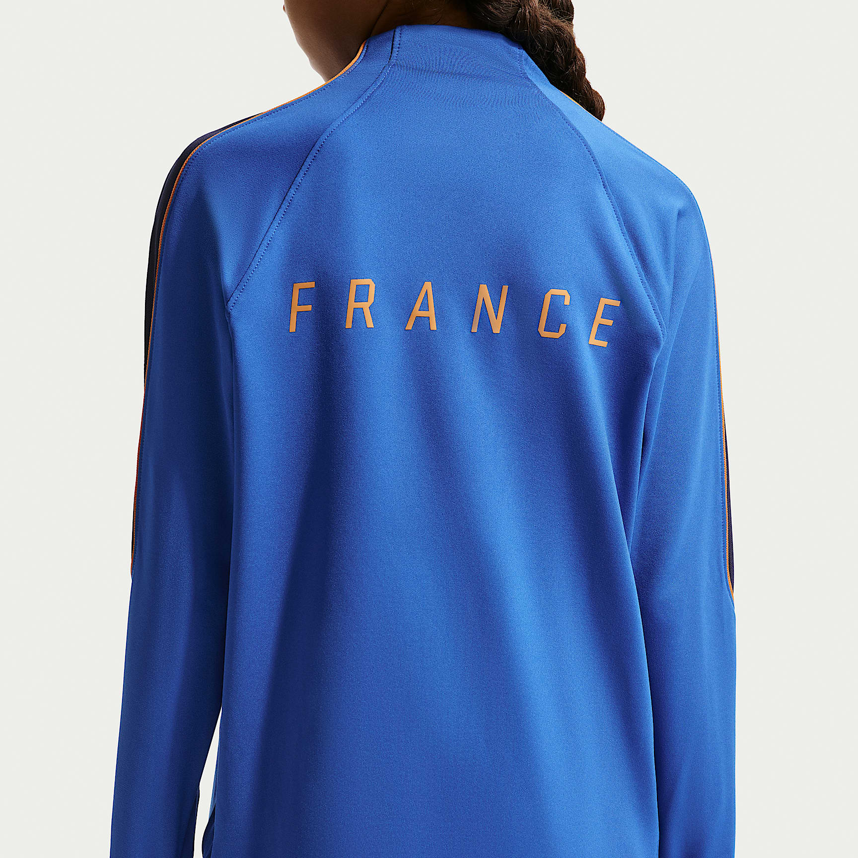 Playera de entrenamiento de fútbol Nike Dri-FIT para niños talla grande de Francia Strike – Royal juego/Azul oscuro/Cobre metálico – vista 2