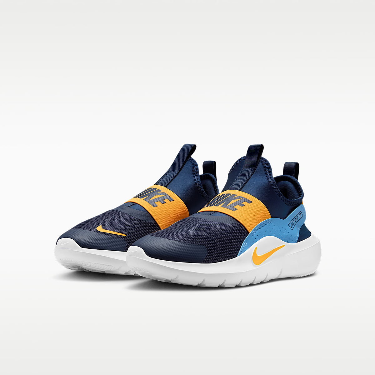 Nike Flex Runner 4 – Azul marino medianoche/Azul universitario/Blanco/Naranja láser – vista 5
