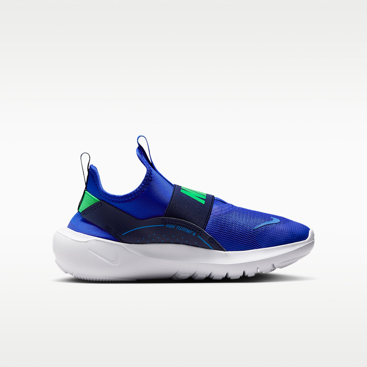 Nike Flex Runner 4 – Azul carrera/Azul marino medianoche/Azul aurora/Verde ilusión – vista 3