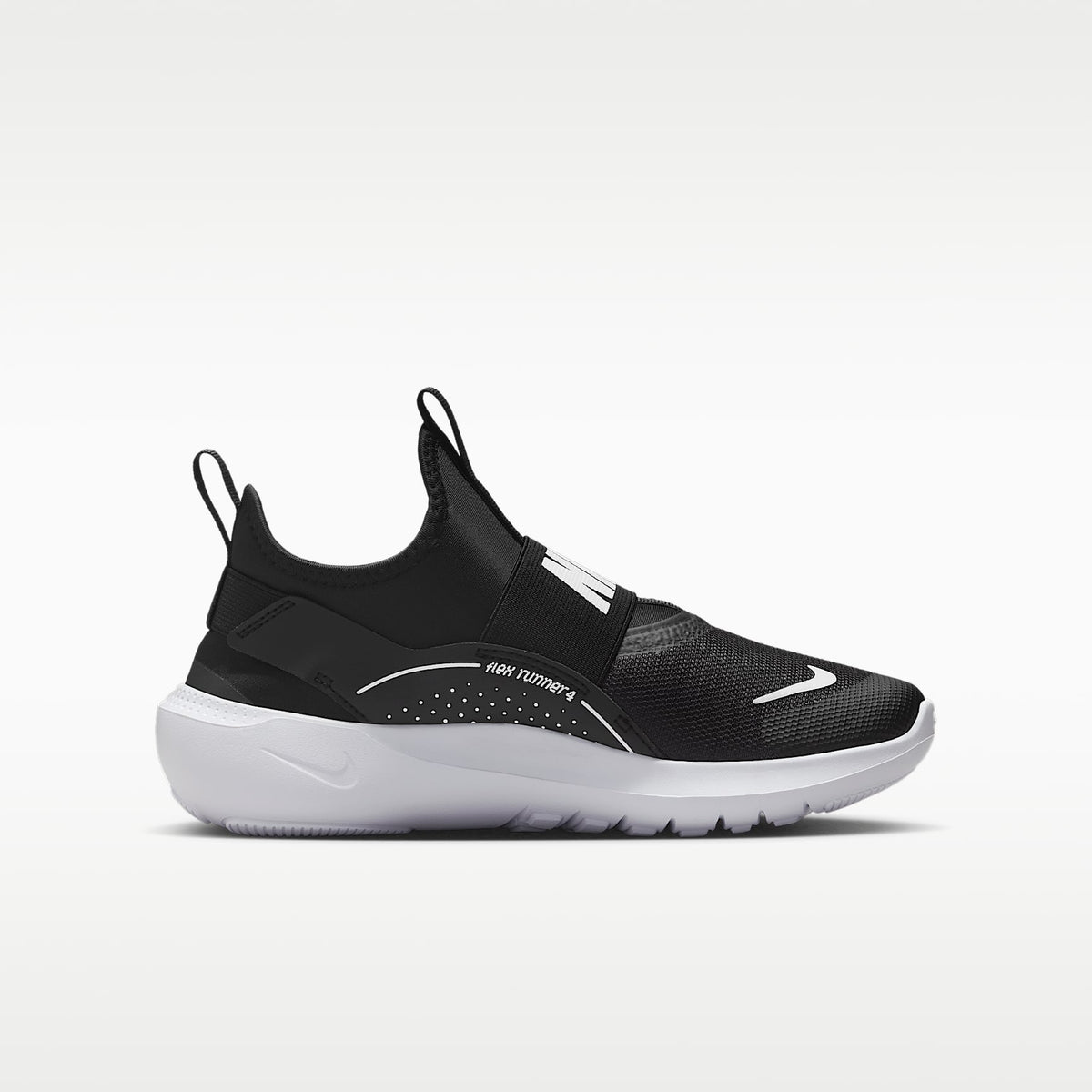 Nike Flex Runner 4 – Negro/Blanco/Blanco/Negro – vista 3