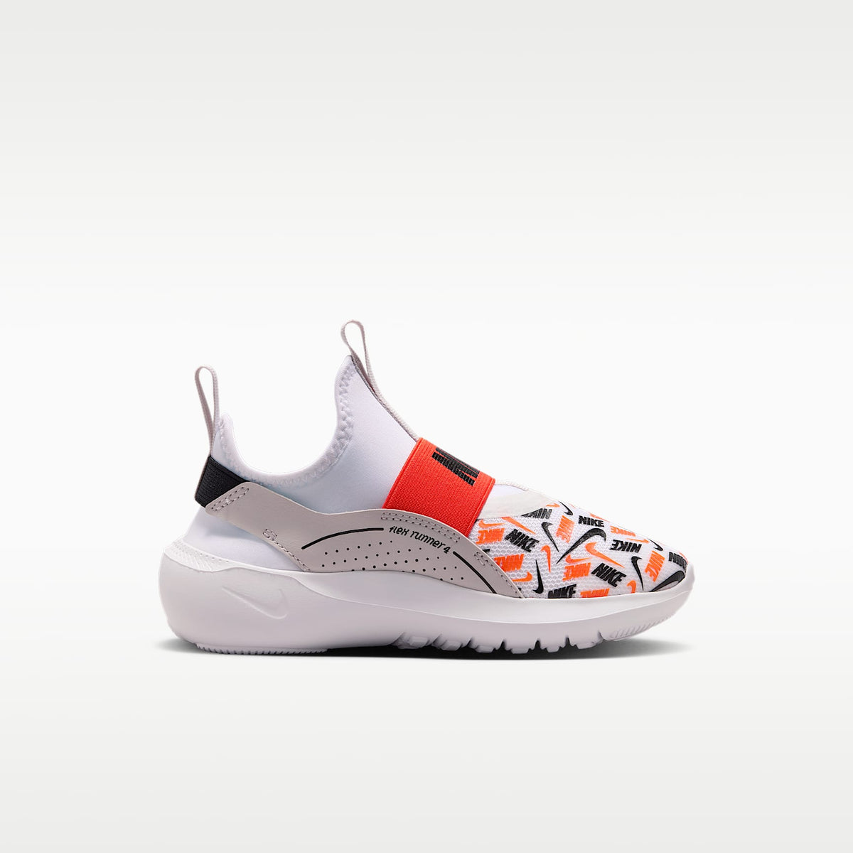 Nike Flex Runner – Blanco/Naranja seguridad/Gris vasto/Negro – vista 3