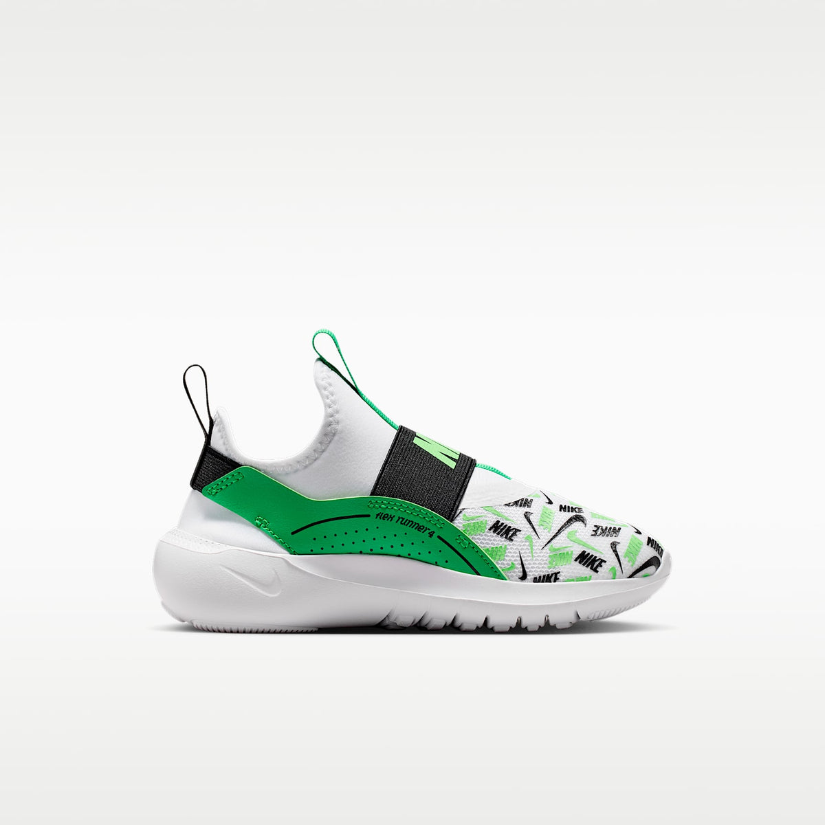 Nike Flex Runner – Blanco/Verde chispa/Verde ilusión/Negro – vista 3