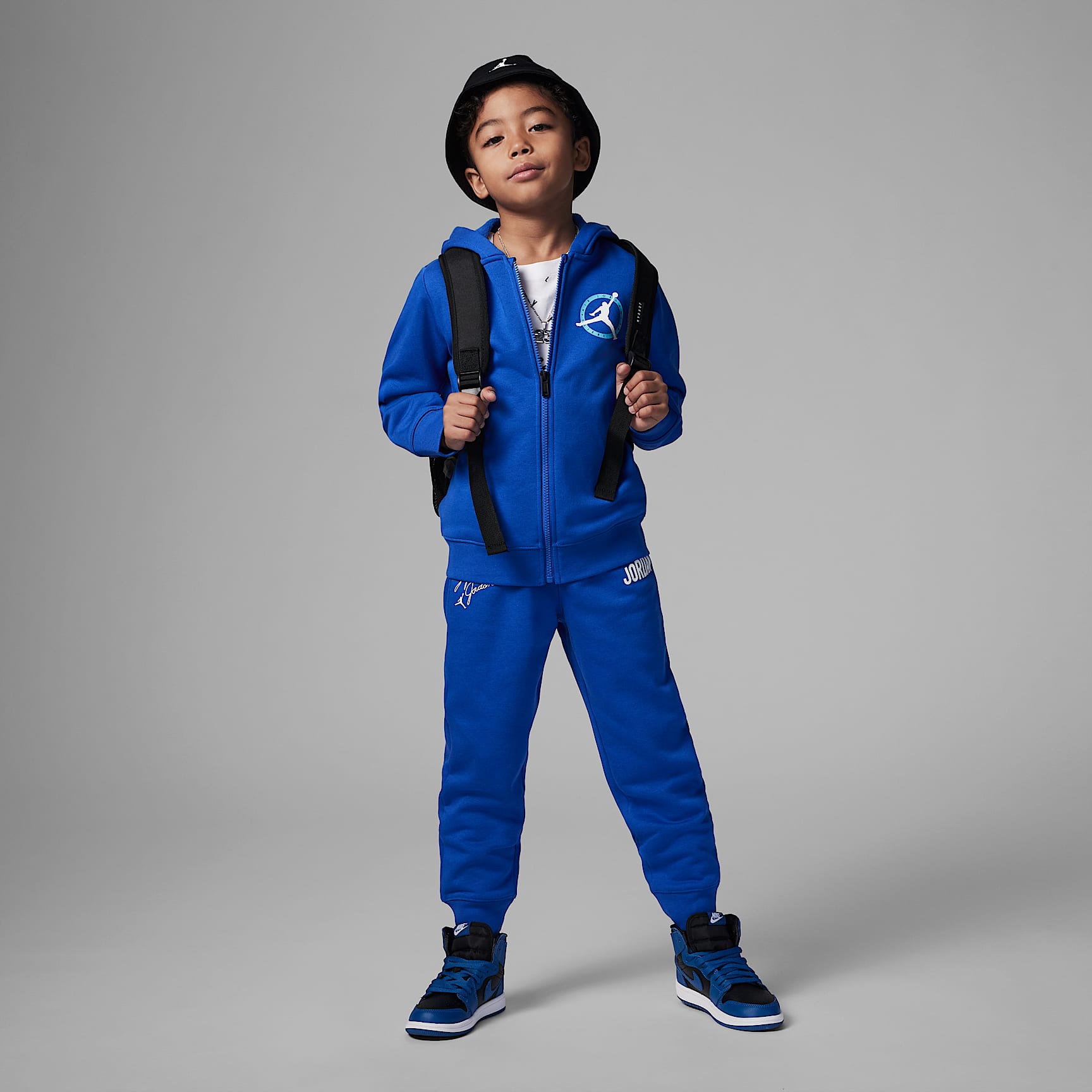 Conjunto de cierre completo para niños talla pequeña Jordan Flight MVP – Royal juego – vista 1