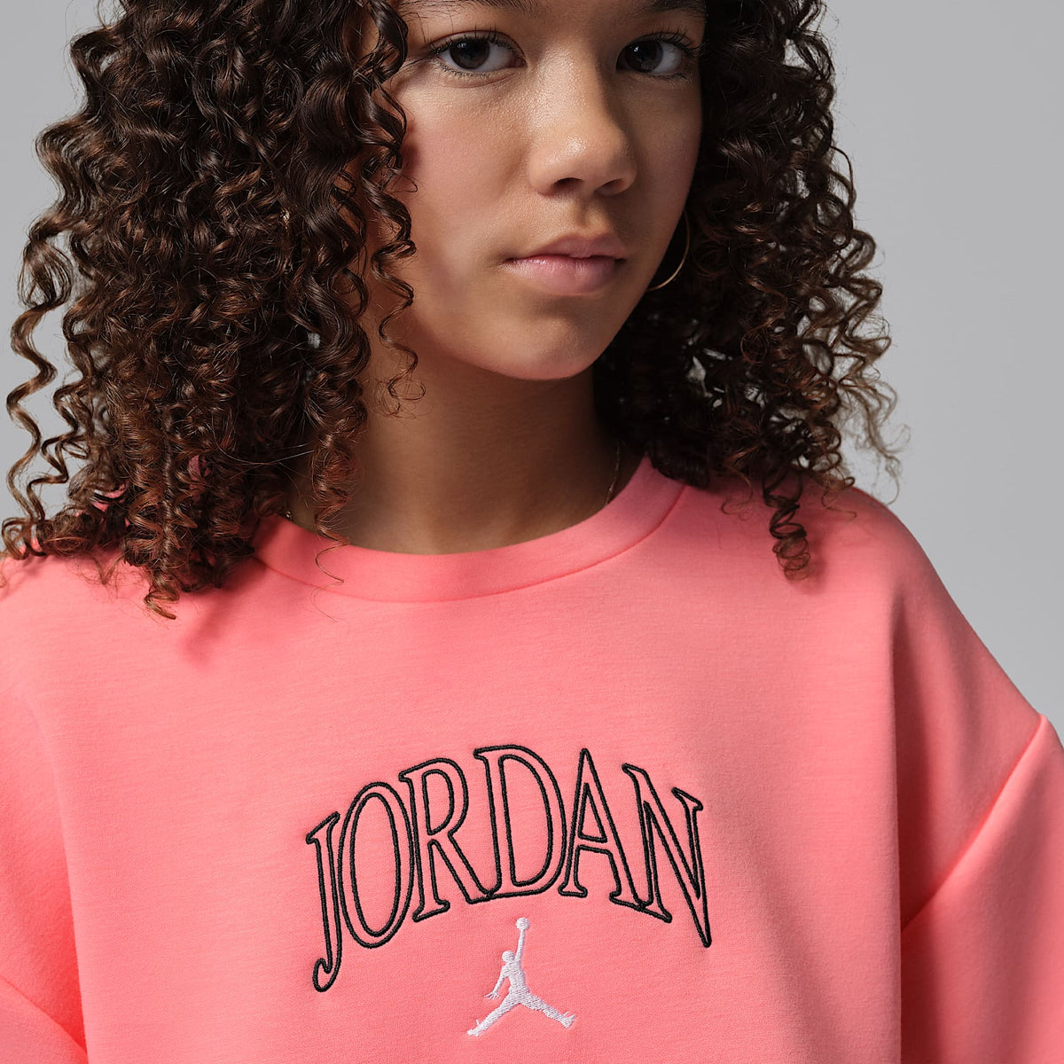 Playera Flower of Friendship Jordan de tejido Knit para niños de talla grande – Rosa – vista 3