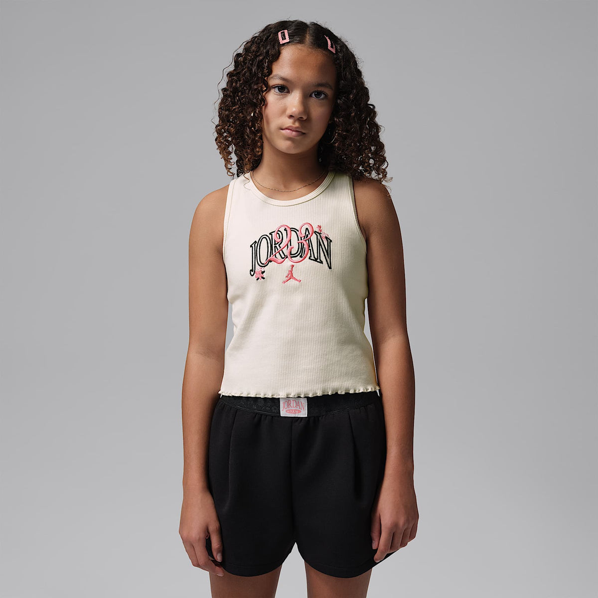 Camiseta de tirantes Flower of Friendship para niños talla grande Jordan – Marfil pálido – vista 1