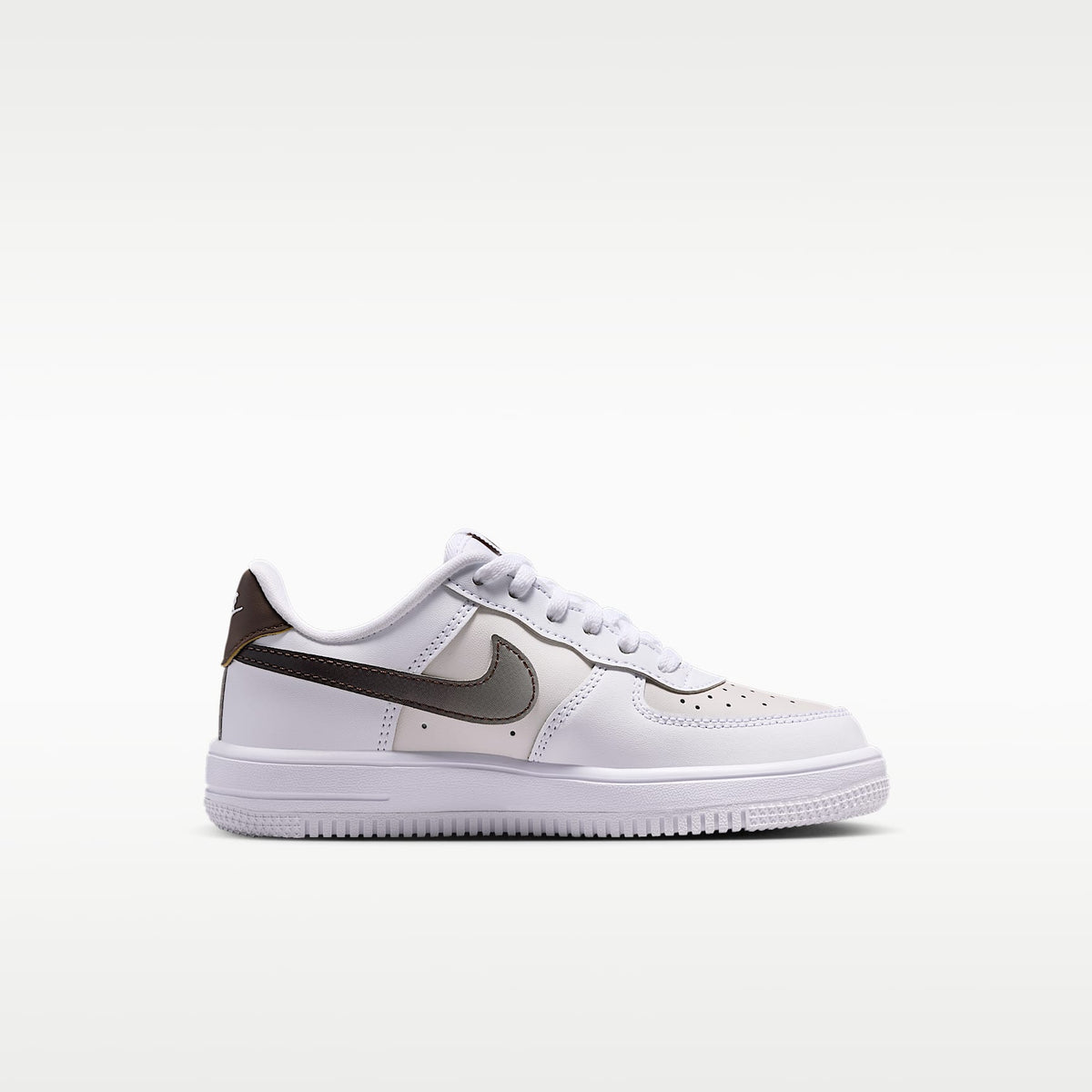 Nike Force 1 Low – Blanco/Marrón barroco/Fantasma/Gris universitario – vista 3