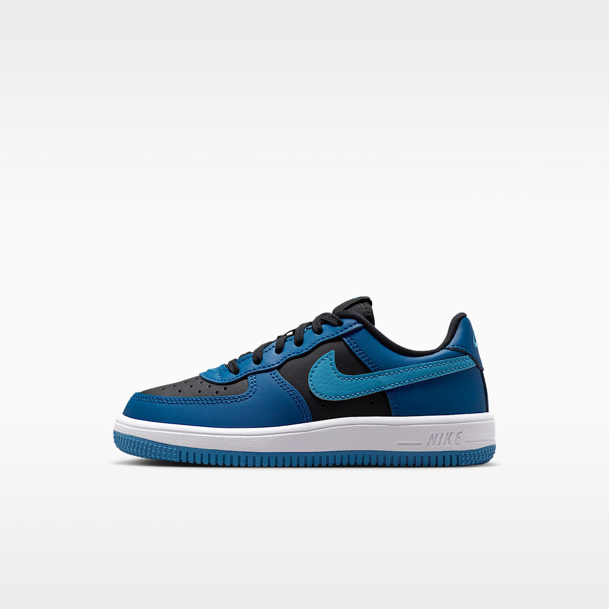 Nike Force 1 Low – Negro/Azul cancha/Blanco/Azul holandés – vista 1