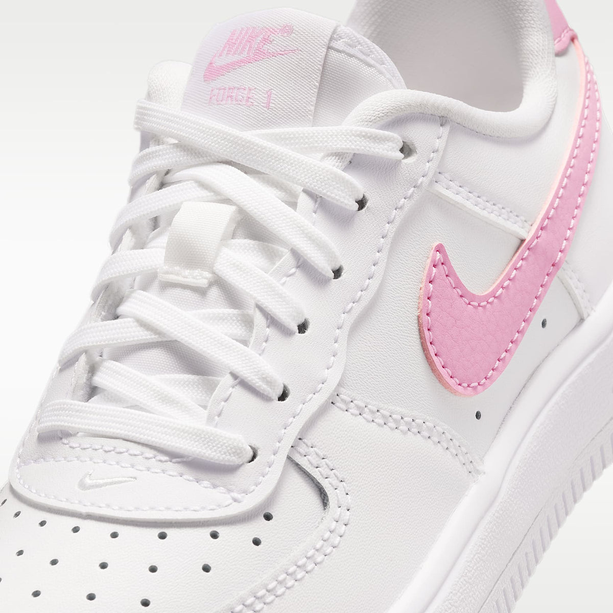 Nike Force 1 Low – Blanco/Blanco/Rosa amanecer – vista 7
