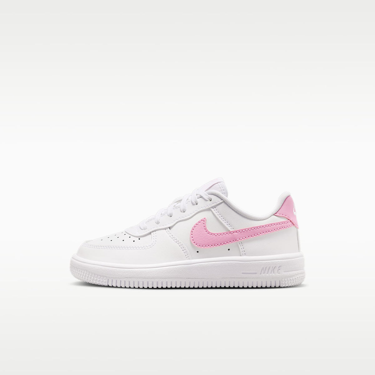 Nike Force 1 Low – Blanco/Blanco/Rosa amanecer – vista 1