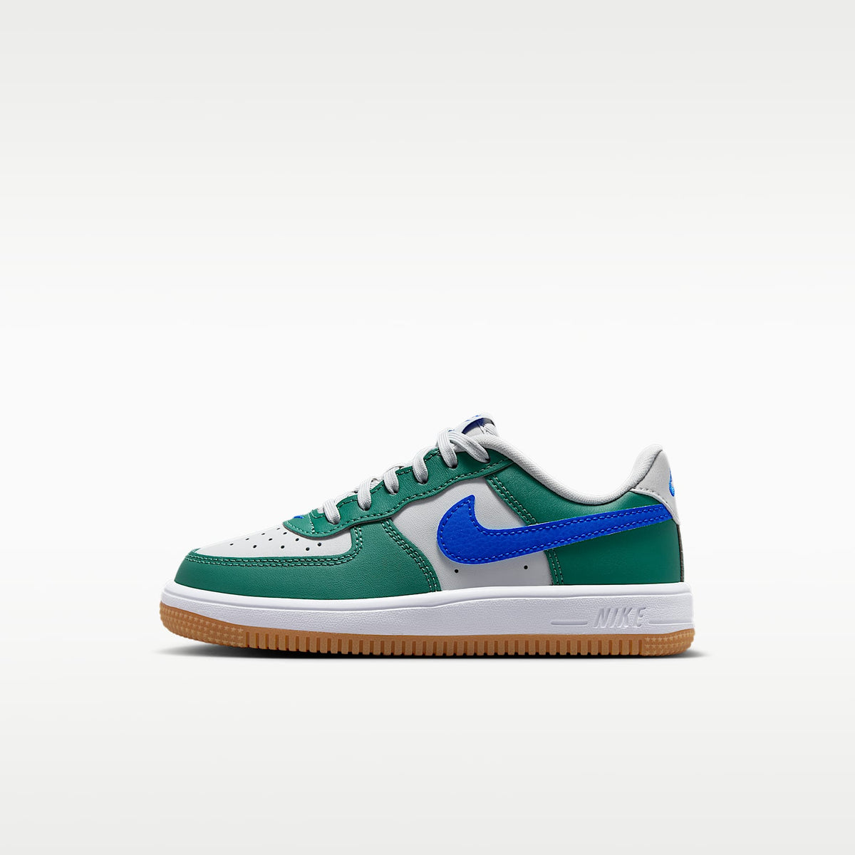 Nike Force 1 Low – Gris niebla/Aura perenne/Blanco/Azul carrera – vista 1