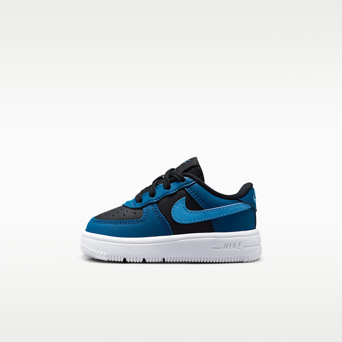 Nike Force 1 Low – Negro/Azul cancha/Blanco/Azul holandés – vista 1