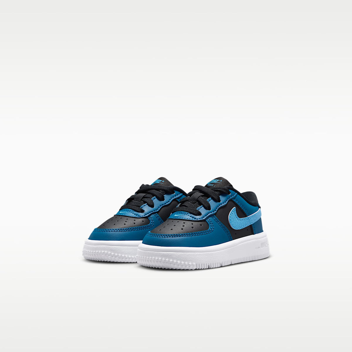 Nike Force 1 Low – Negro/Azul cancha/Blanco/Azul holandés – vista 5