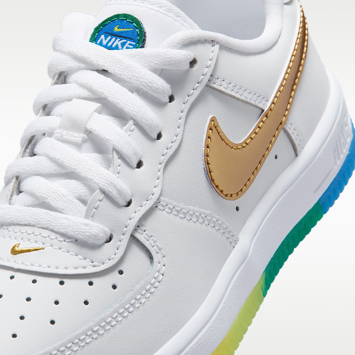 Nike Force 1 Low – Blanco/Vuelo/Amarillo sónico/Oro metalizado – vista 7