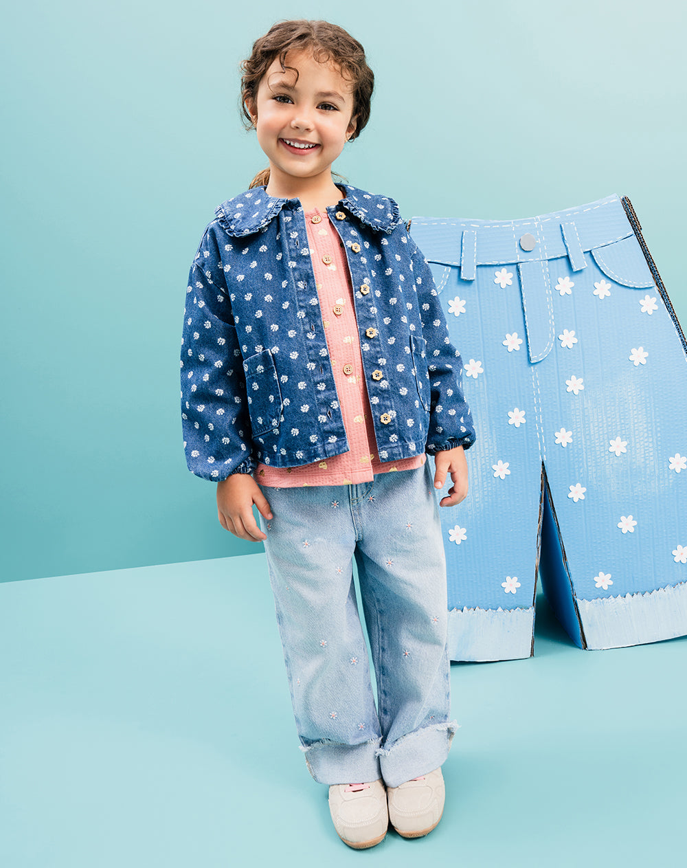 Jean Babyfresh Wide Leg Tiro Medio para Niña