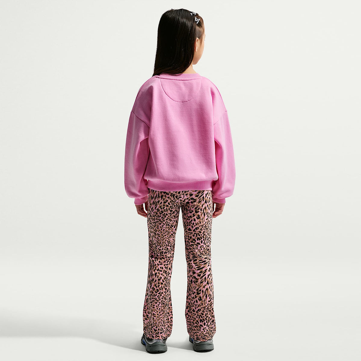 Conjunto de leggings estampados y sudadera de cuello redondo para niños talla pequeña Nike – Rosa amanecer – vista 7