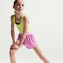 Shorts de correr Nike Dash Dri-FIT para niña talla grande – Magenta claro/Rosa amanecer/Blanco – vista 4