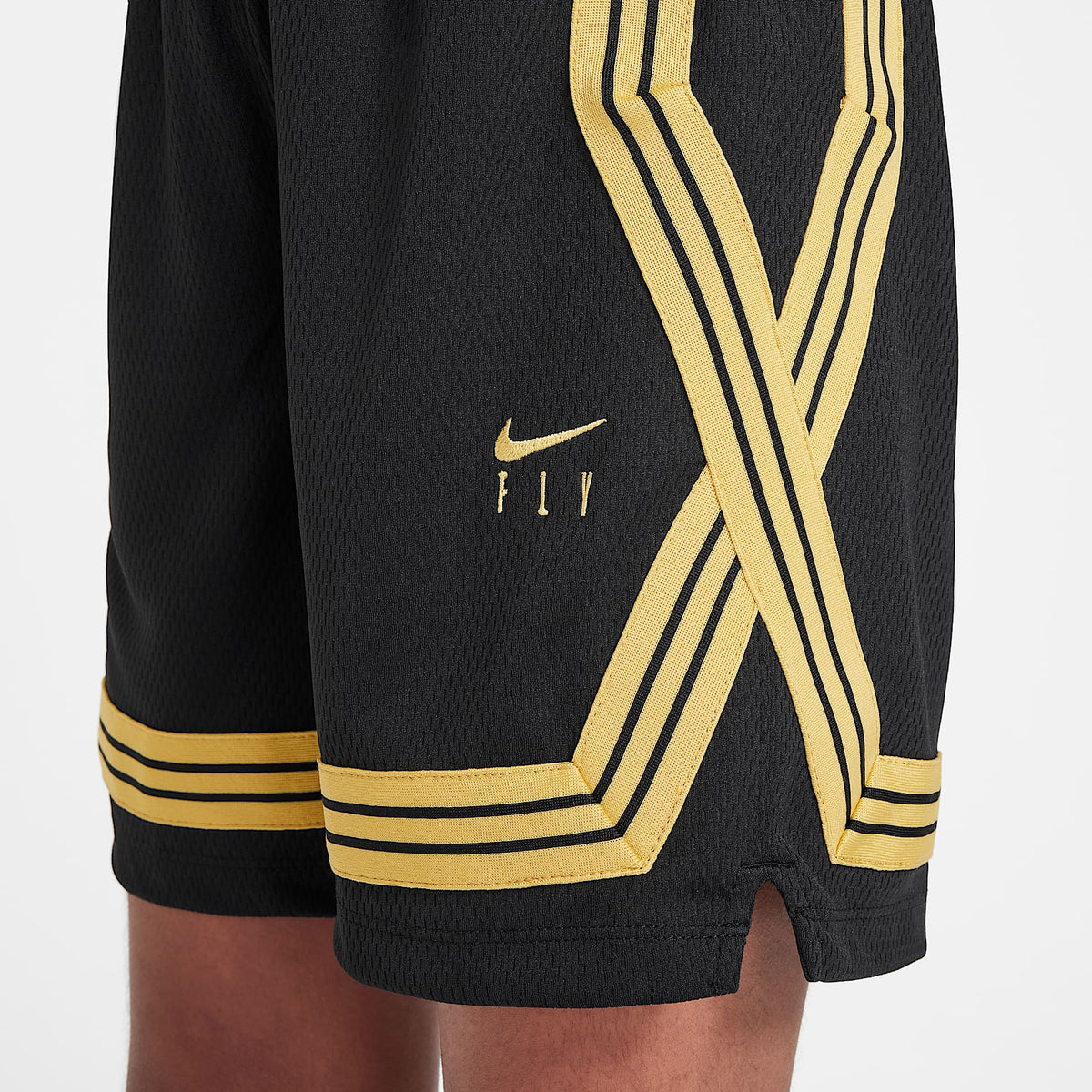 Shorts de básquetbol para niña talla grande Nike Fly Crossover – Negro/Oro infinito – vista 5