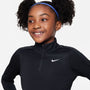 Playera de manga larga Dri-FIT con cierre de 1/4 para niña Nike – Negro/Blanco – vista 3