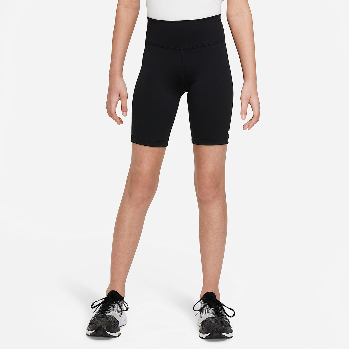 Shorts de ciclismo Dri-FIT para niña talla grande Nike One – Negro/Blanco – vista 1