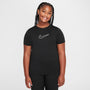 Playera de entrenamiento Dri-FIT de manga corta para niña talla grande (talla amplia) Nike One – Negro/Blanco – vista 1
