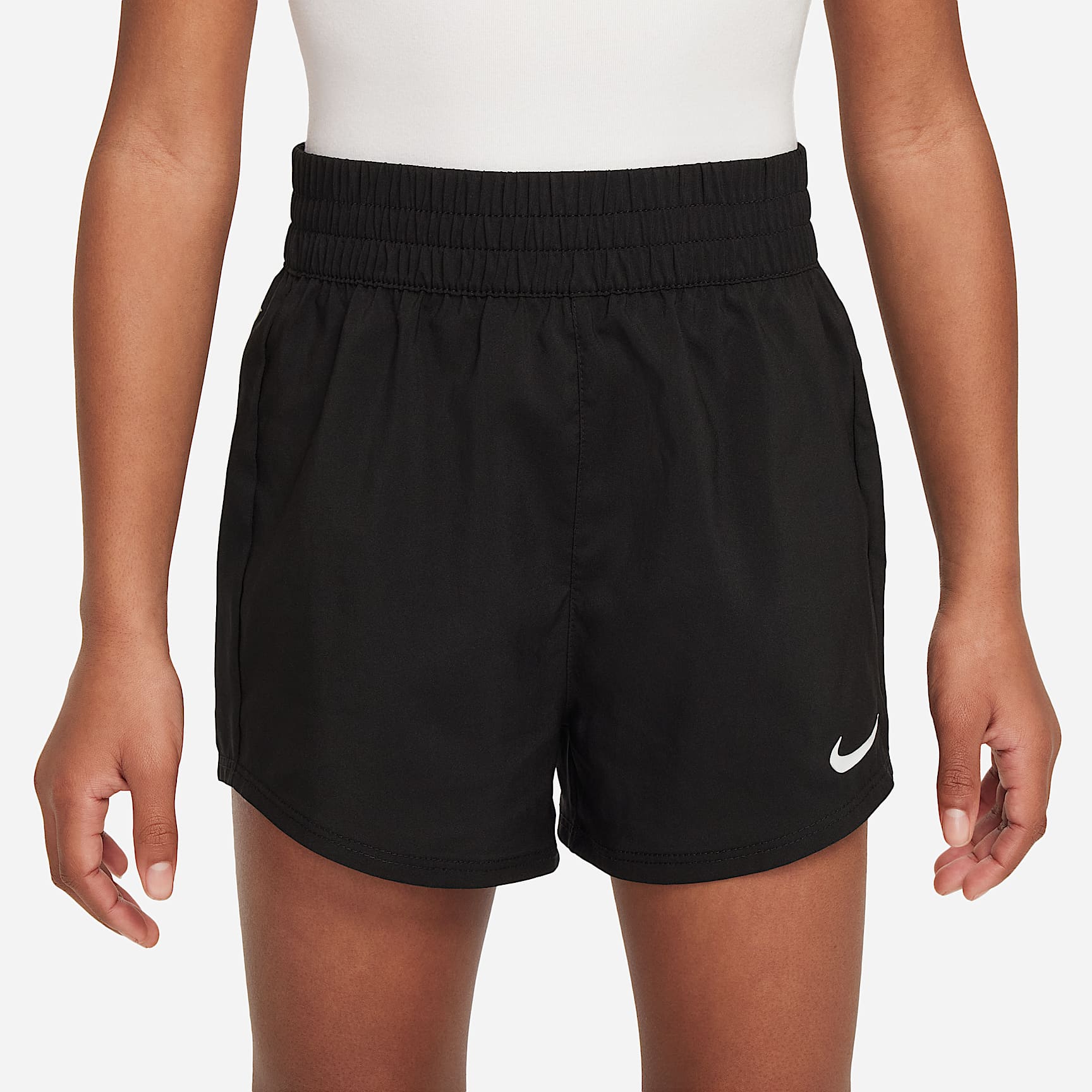 Shorts de tejido Woven Dri-FIT One para niños talla pequeña Nike – Negro – vista 2
