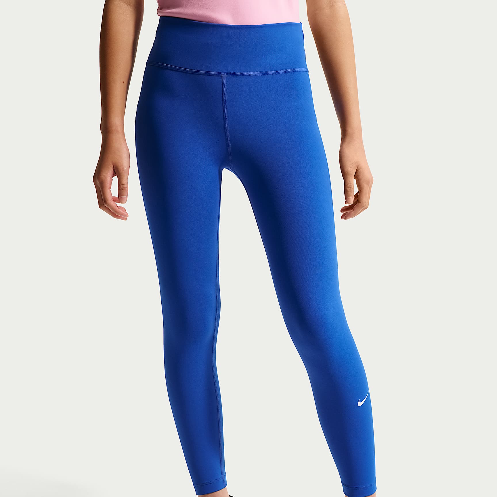 Leggings Dri-FIT de tiro alto para niña talla grande Nike One – Royal juego/Blanco – vista 2