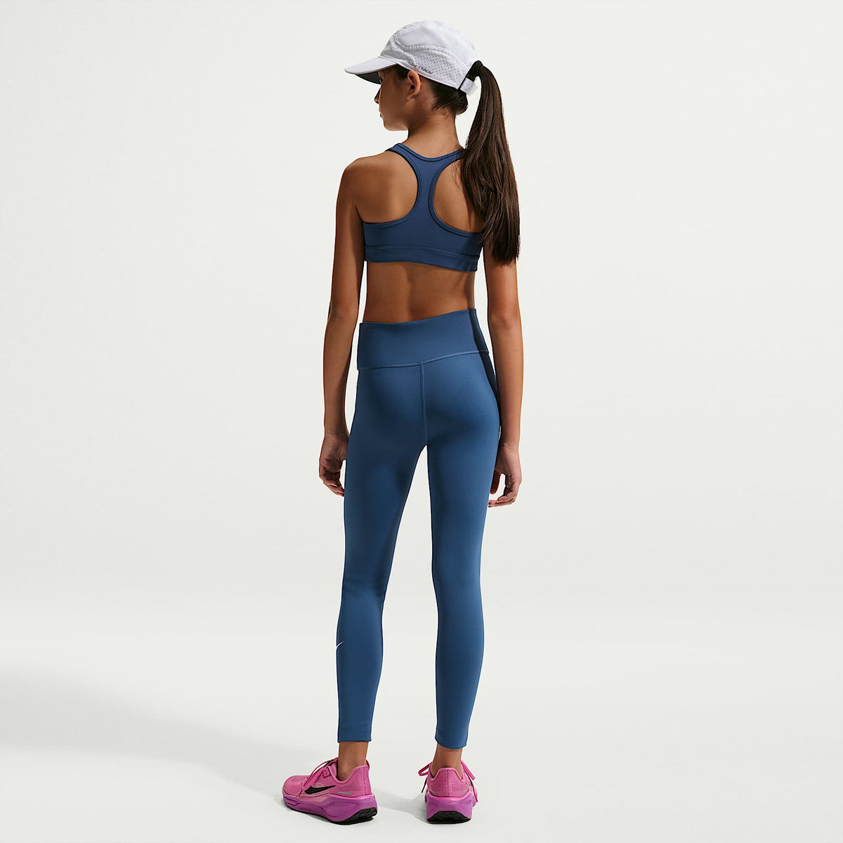 Leggings Dri-FIT de tiro alto para niña talla grande Nike One – Azul marino místico/Blanco – vista 5