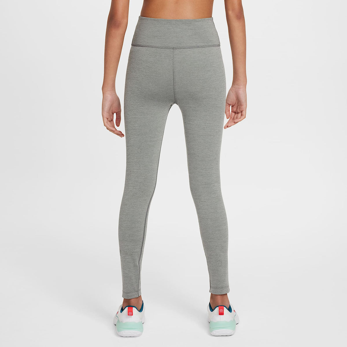 Leggings Dri-FIT de tiro alto para niña talla grande Nike One – Gris humo/Gris humo claro/Jaspeado/Blanco – vista 2