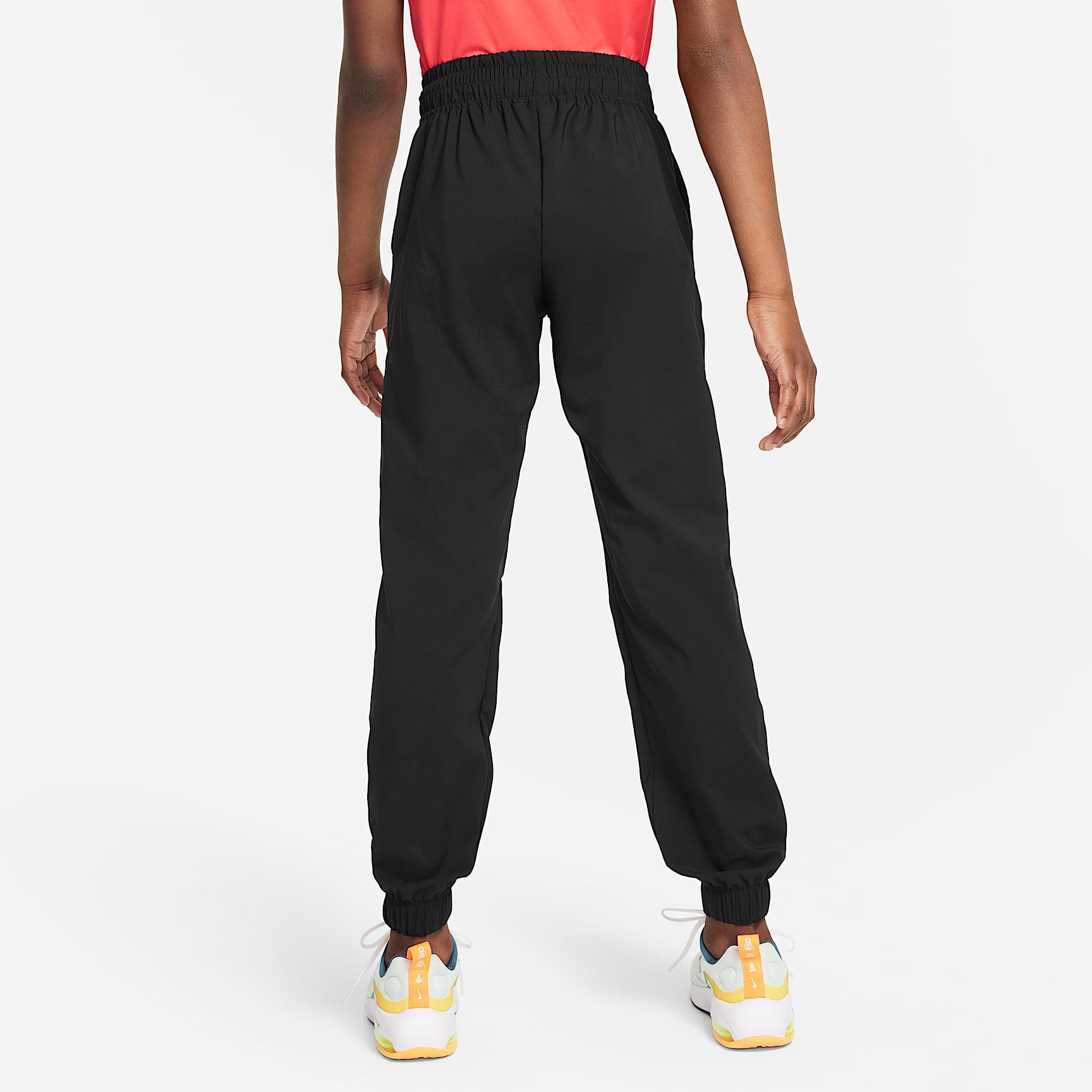 Pants de entrenamiento de tejido Woven para niña talla grande Nike Dri-FIT One – Negro/Blanco – vista 2