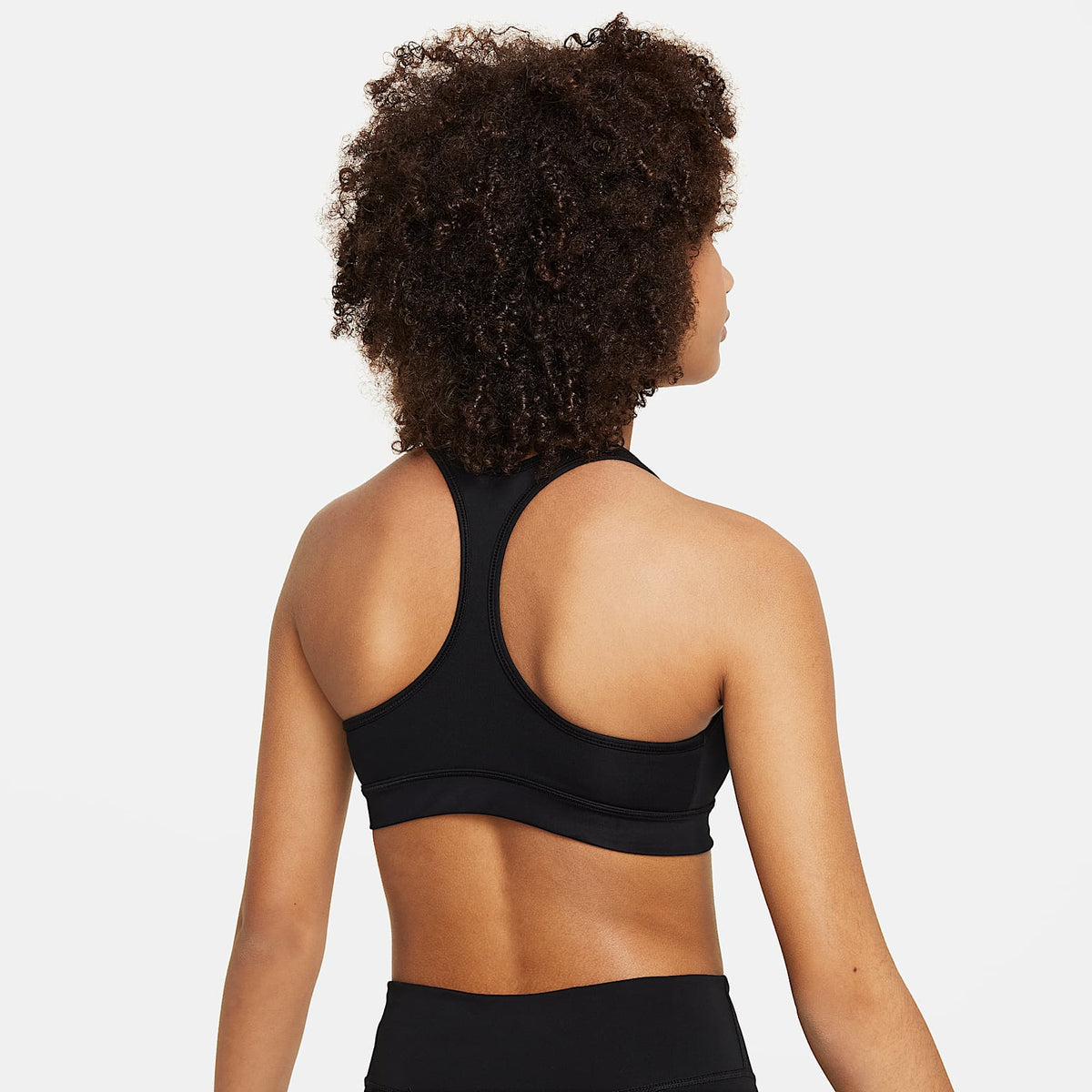 Bra deportivo para niña Nike Swoosh – Negro/Blanco – vista 2