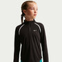 Playera de manga larga Dri-FIT de medio cierre para niña talla grande Nike Tempo – Negro/Negro/Blanco – vista 1