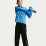 Pants Dri-FIT de tiro medio de 7/8 para niña talla grande Nike Tempo – Negro/Negro/Blanco – vista 4