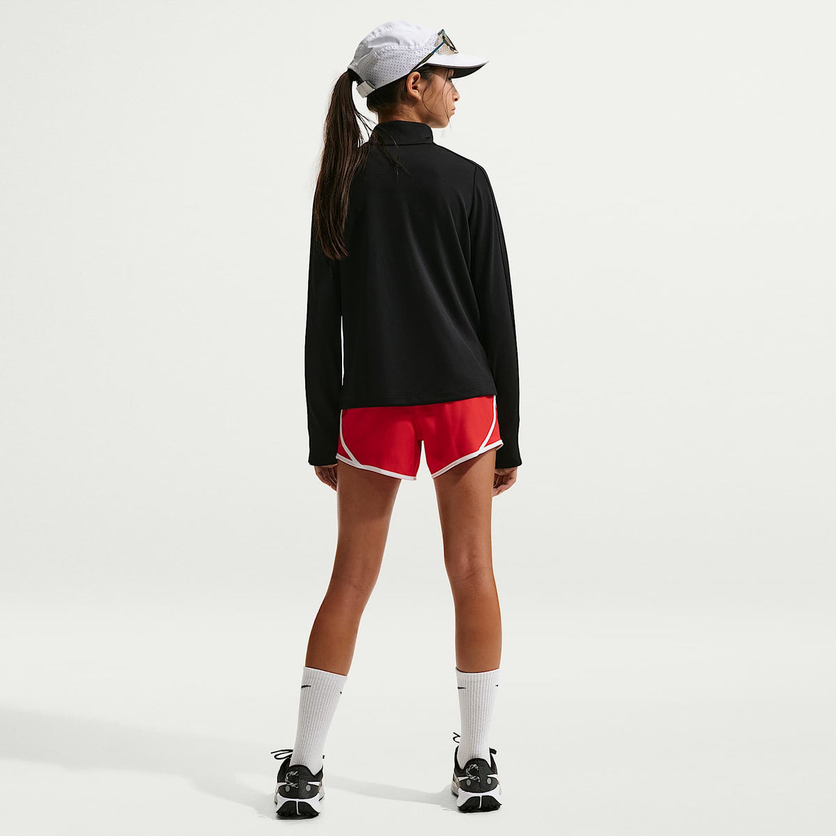 Shorts de correr Dri-FIT para niña talla grande Nike Tempo – Rojo universitario/Rojo universitario/Blanco/Blanco – vista 5