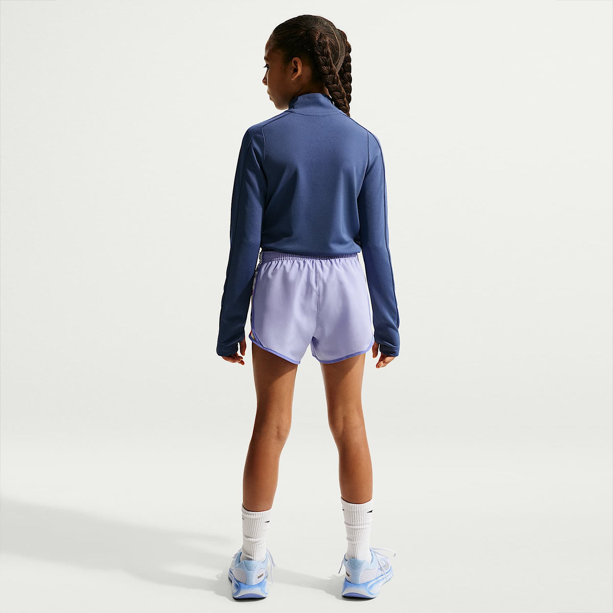 Shorts de correr Dri-FIT para niña talla grande Nike Tempo – Cardo claro/Zafiro/Blanco cumbre – vista 5