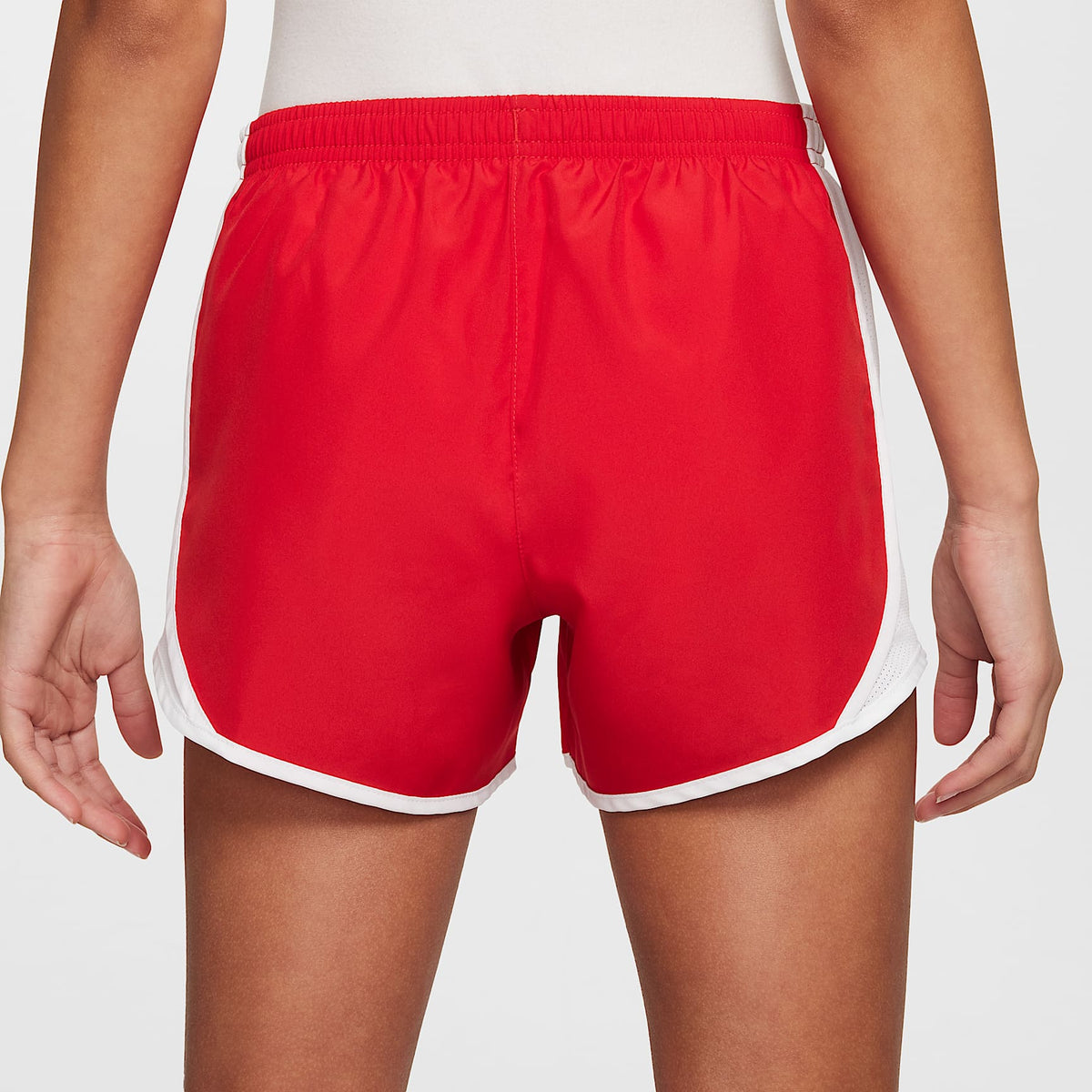Shorts de correr Dri-FIT para niña talla grande Nike Tempo – Rojo universitario/Blanco/Blanco/Blanco – vista 3