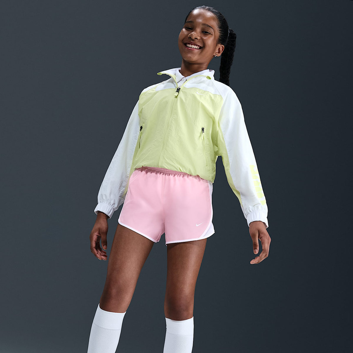 Shorts de correr Dri-FIT para niña talla grande Nike Tempo – Rosa suave medio/Blanco/Blanco/Blanco – vista 5