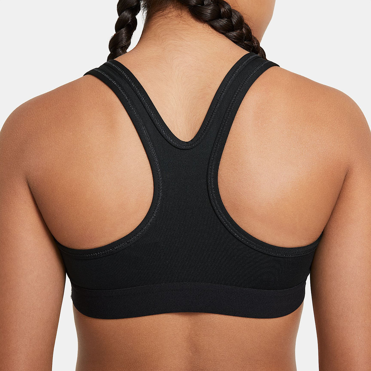 Bra deportivo para niñas talla grande Nike – Negro/Negro/Negro/Blanco – vista 4