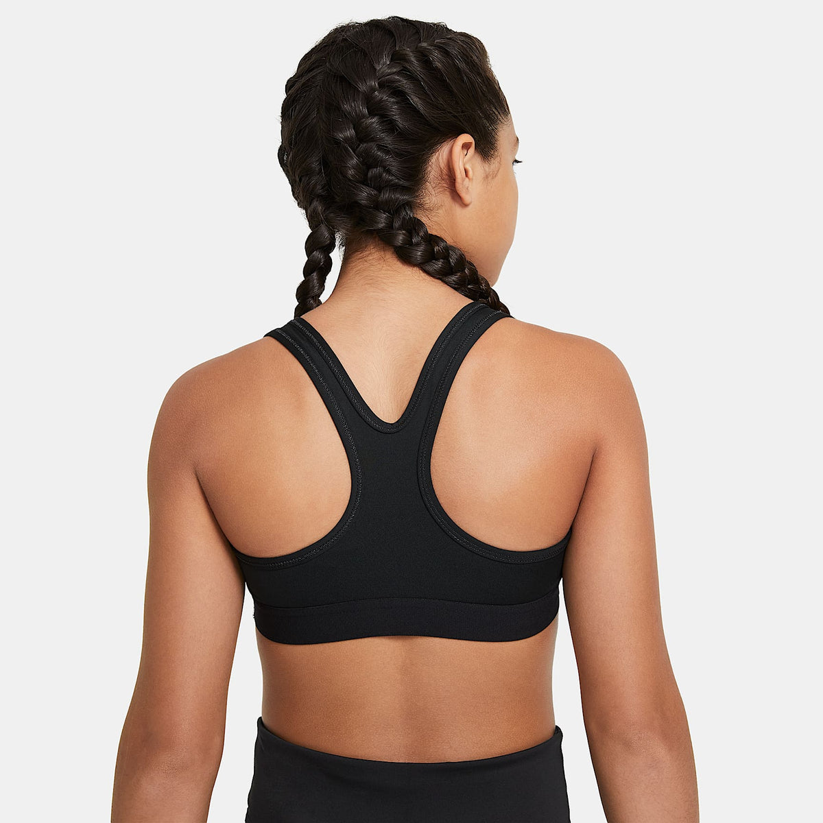 Bra deportivo para niñas talla grande Nike – Negro/Negro/Negro/Blanco – vista 2