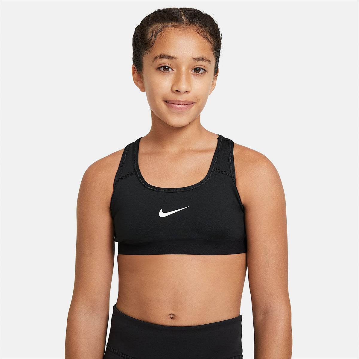 Bra deportivo para niñas talla grande Nike – Negro/Negro/Negro/Blanco – vista 1